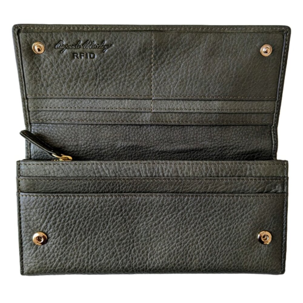 Osgoode Marley Leather Women's Long Wallet with Brass Snap New - Picture 10 of 13